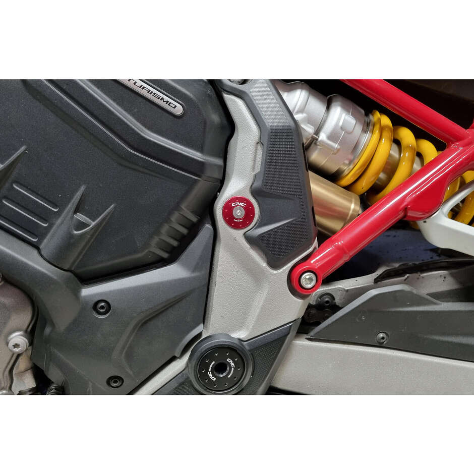 Ducati Multistrada V4 Frame Caps - Small Holes CNC Racing TT371 Red