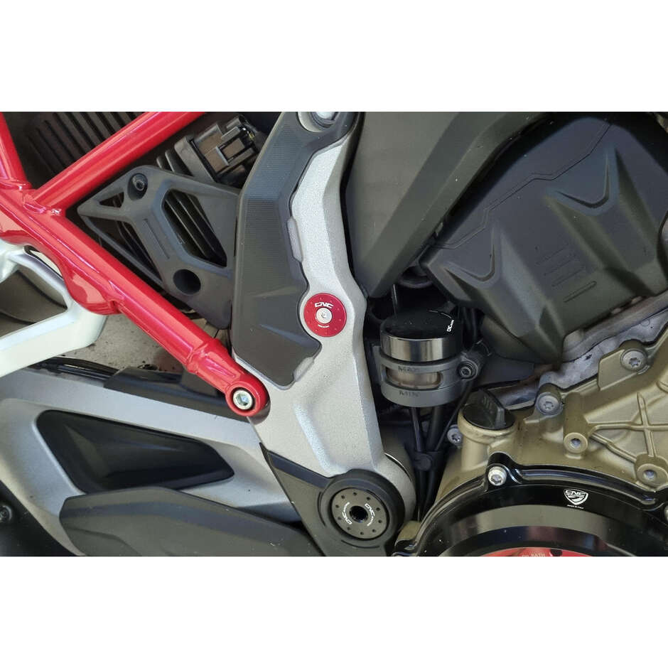 Ducati Multistrada V4 Frame Caps - Small Holes CNC Racing TT371 Red