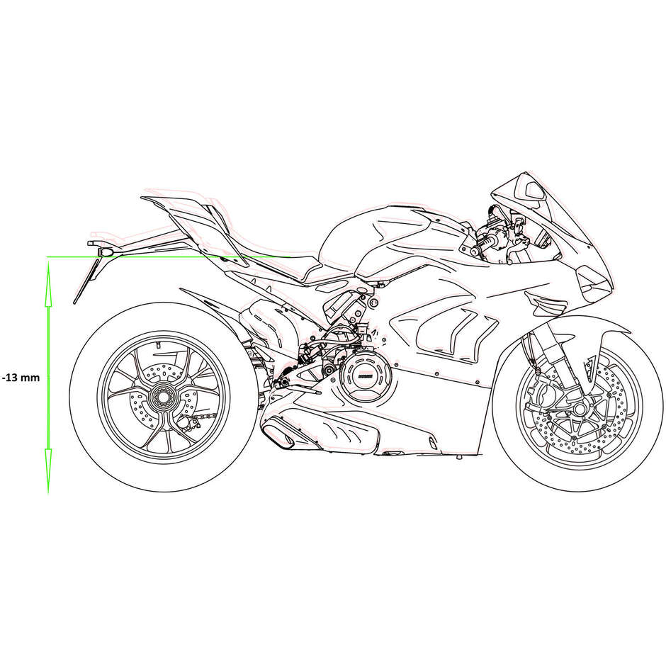 Ducati Panigale V4 CNC Racing TR100 Tiges de direction de suspension arrière basses noires