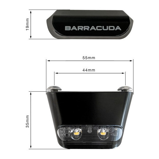 Eclairage de plaque d'immatriculation moto Barracuda LED 