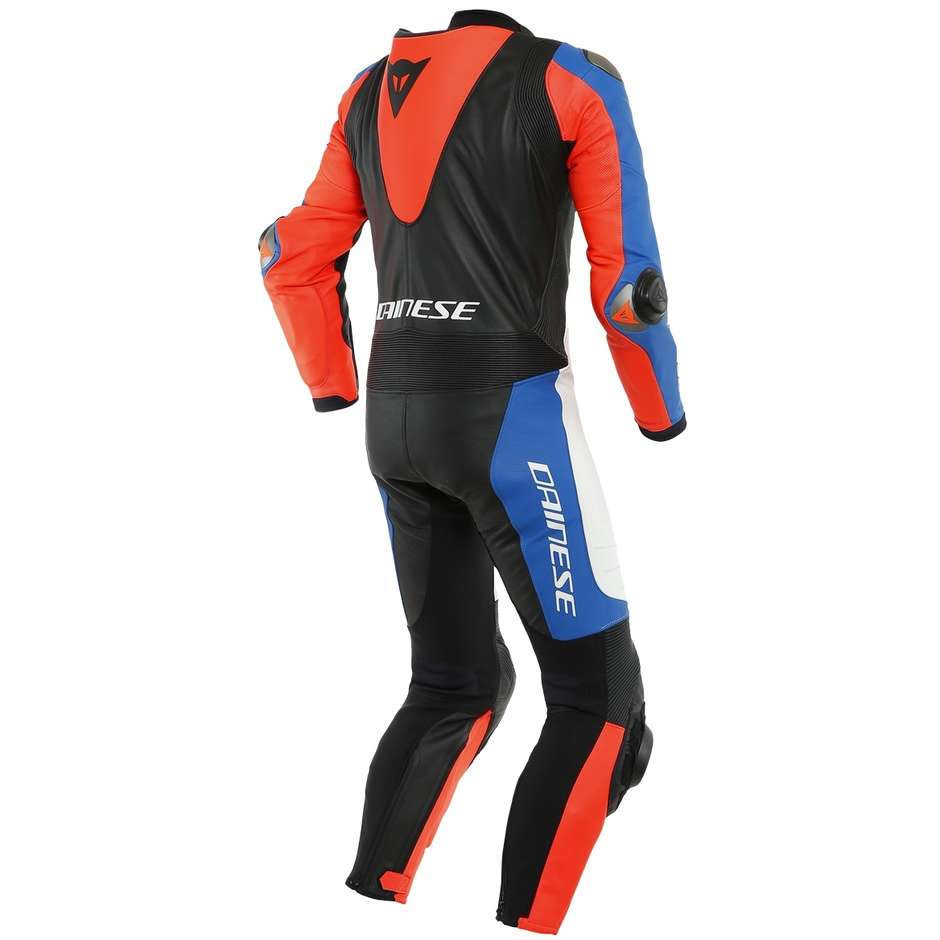 Einteiliger Moto Racing Lederanzug Dainese LAGUNA SECA 5 1 Stück Perforiert Schwarz Weiß Blau Rot