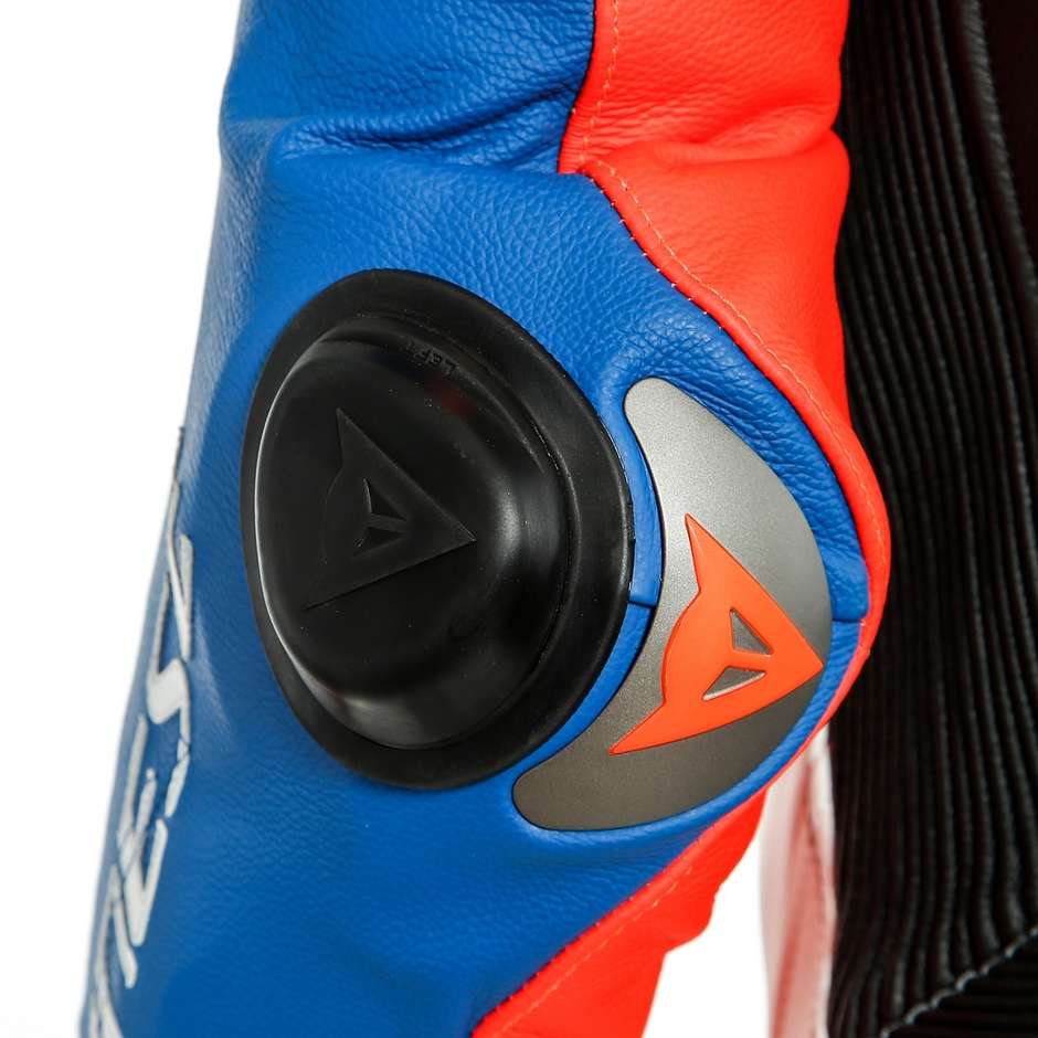Einteiliger Moto Racing Lederanzug Dainese LAGUNA SECA 5 1 Stück Perforiert Schwarz Weiß Blau Rot