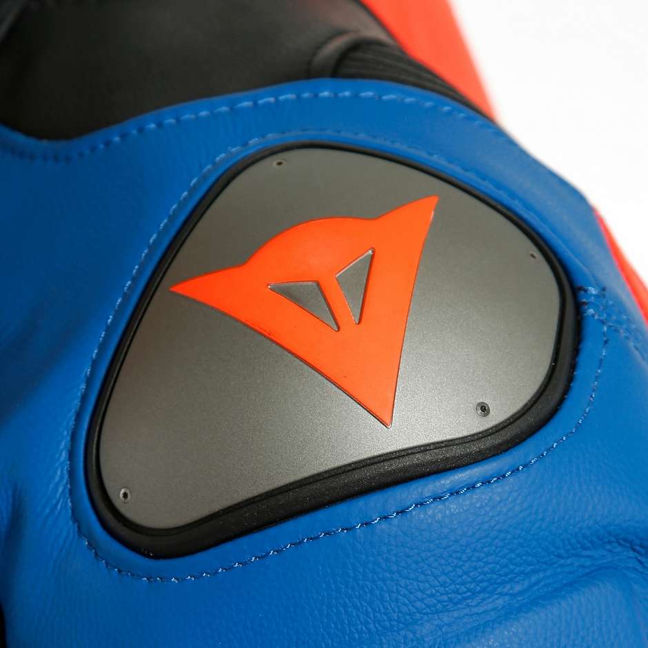 Einteiliger Moto Racing Lederanzug Dainese LAGUNA SECA 5 1 Stück Perforiert Schwarz Weiß Blau Rot