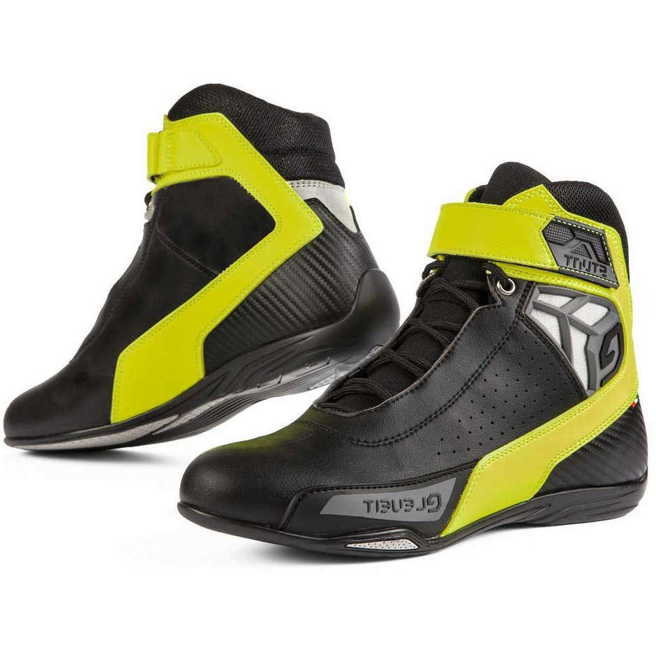 Eleveit 1045 Stunt AIR Technical Motorcycle Shoes Black Yellow Fluo