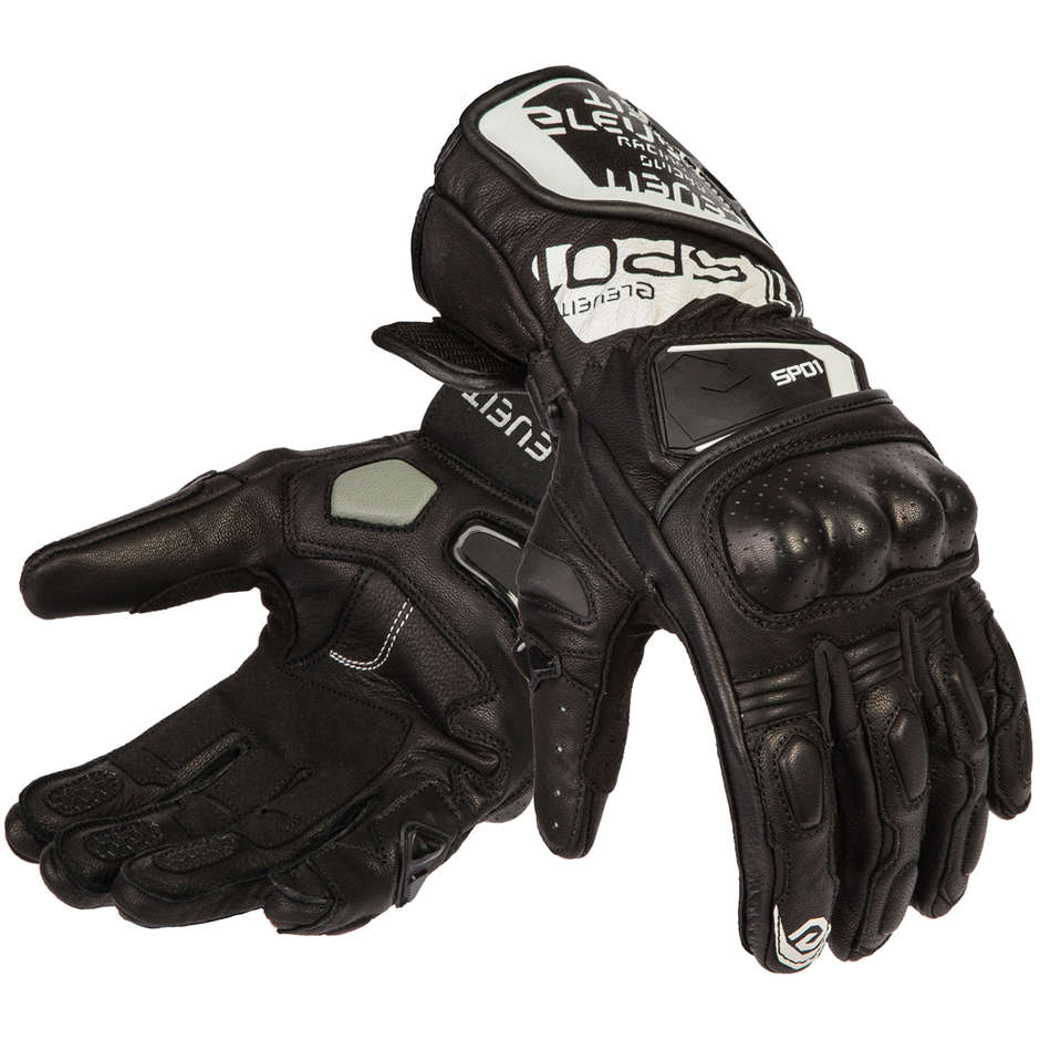 Eleveit Motorcycle Racing Gloves In Leather SP-01 CE Black Bianco