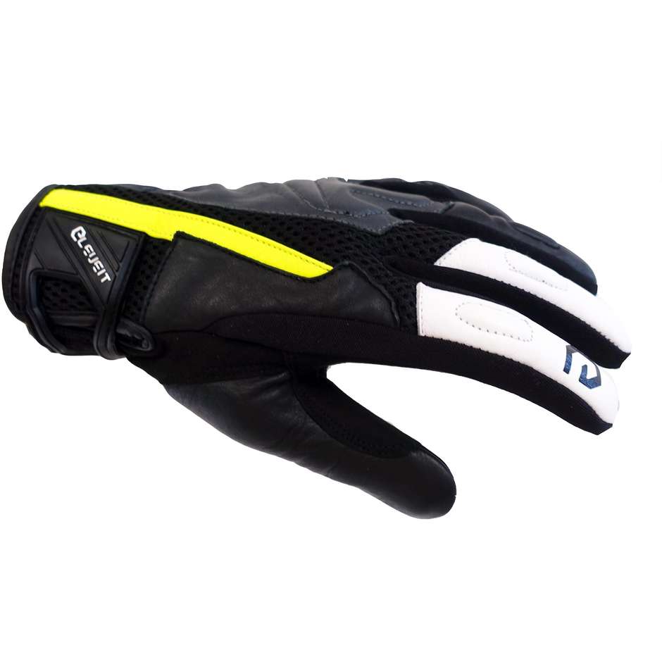 Eleveit Sport S1 Black Gray Yellow Leather Summer Motorcycle Gloves