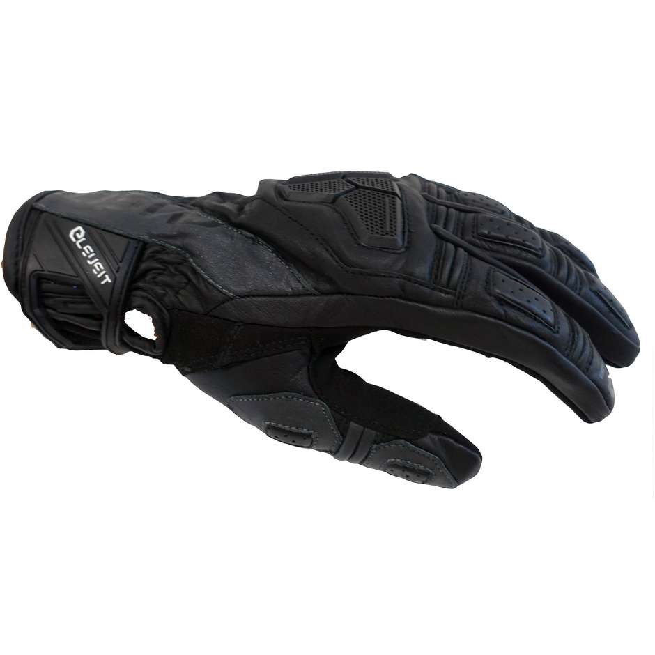 Eleveit ST1 CE Black Leather Motorcycle Gloves