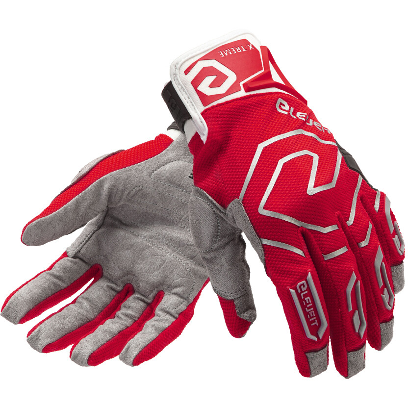 Eleveit X TREME GLOVES 23 Weiß Rot Motorrad Cross Enduro Handschuhe