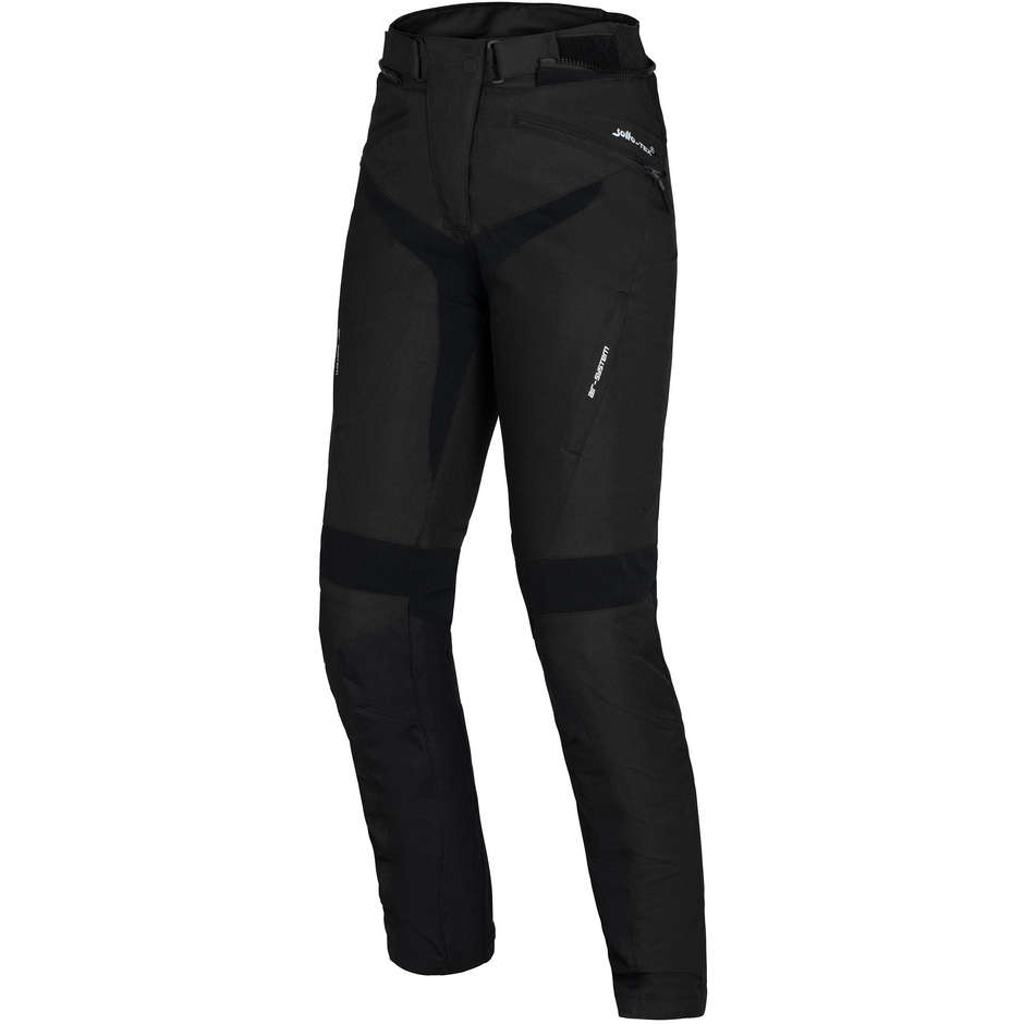 Elongated Women's Motorcycle Pants In Ixs TROMSO-ST 2.0 Black Fabric