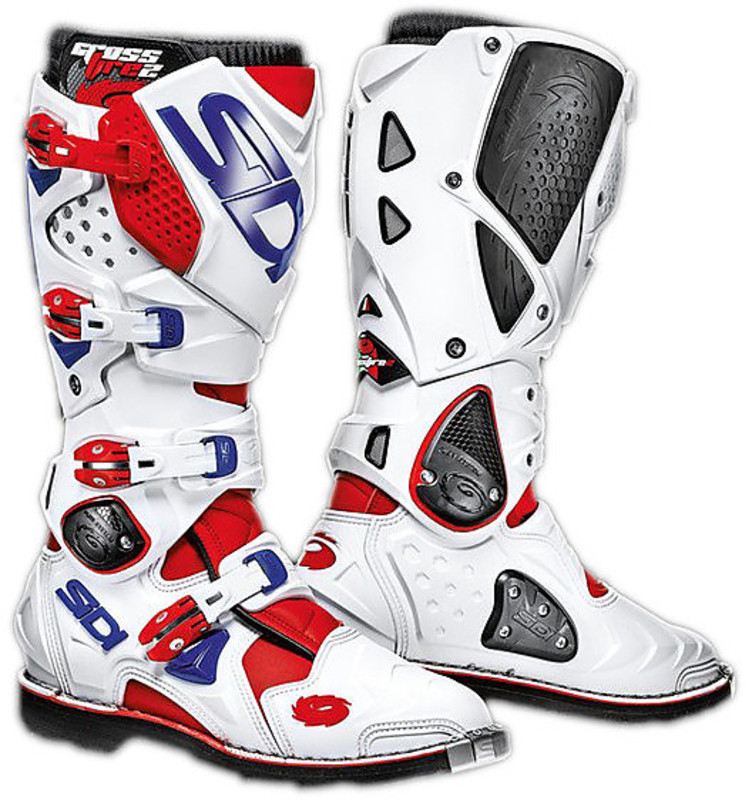 Enduro Moto Cross Boots Sidi Crossfire 2 Top Range White-Red-Blue For Sale Online - Outletmoto.eu