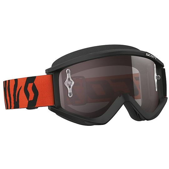 Enduro Motocross Goggles Scott Recoil XI Blau Schwarz Orange Fluo-Objektiv Silver Chrome