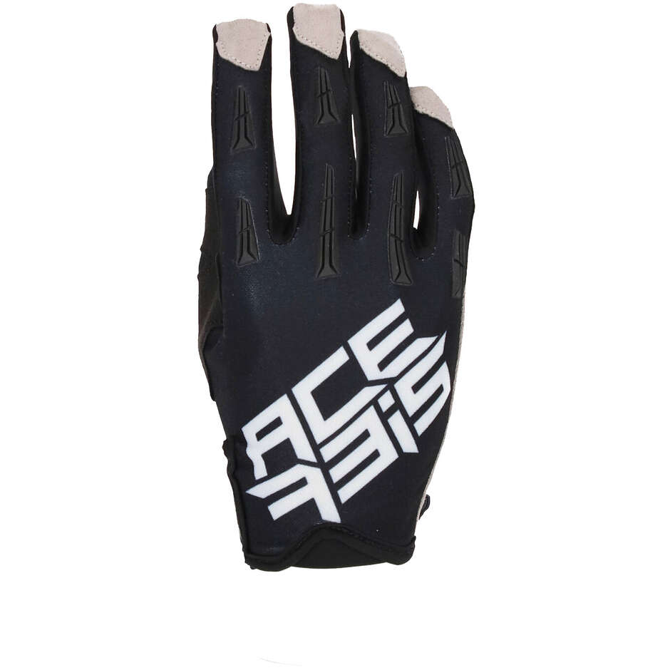 Enduro Motorcycle Gloves for Children in ACERBIS CE MX XK KID Black Fabric