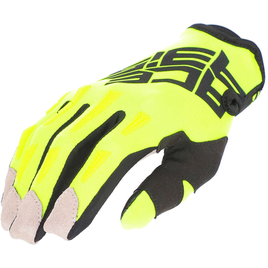Enduro Motorcycle Gloves for Children in ACERBIS CE MX XK KID Fluo Yellow Fabric
