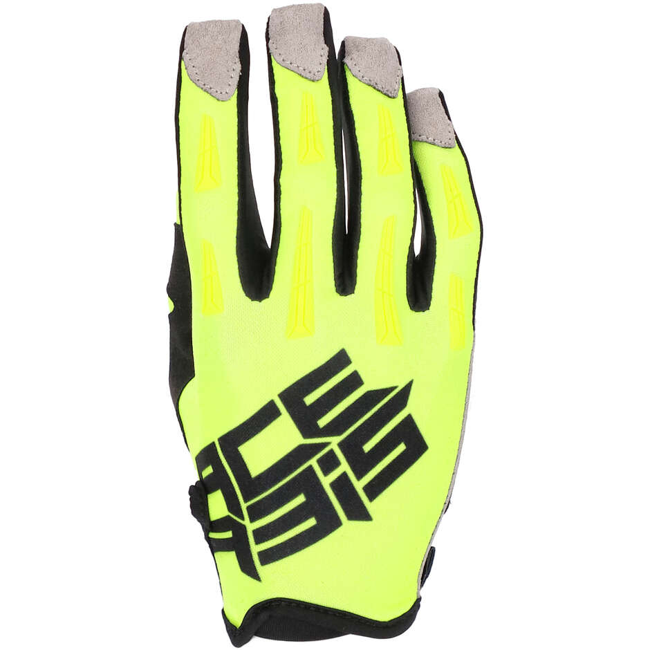 Enduro Motorcycle Gloves for Children in ACERBIS CE MX XK KID Fluo Yellow Fabric