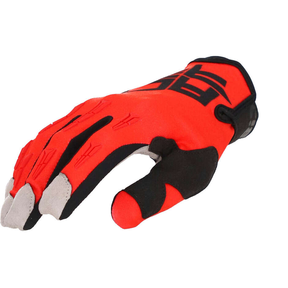 Enduro Motorcycle Gloves for Children in ACERBIS CE MX XK KID Red Fabric