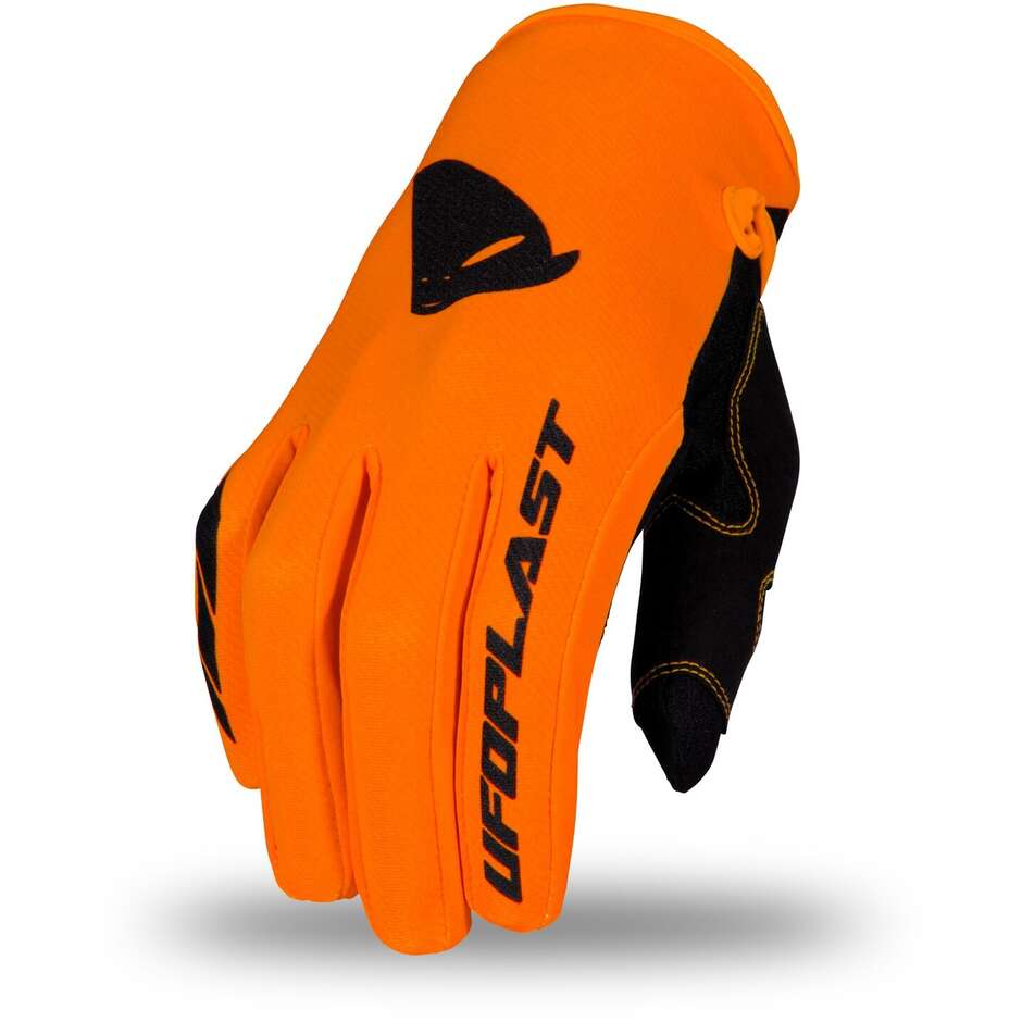 Enduro Motorcycle Gloves for Kids Ufo SKILL RADIAL Orange Fluo