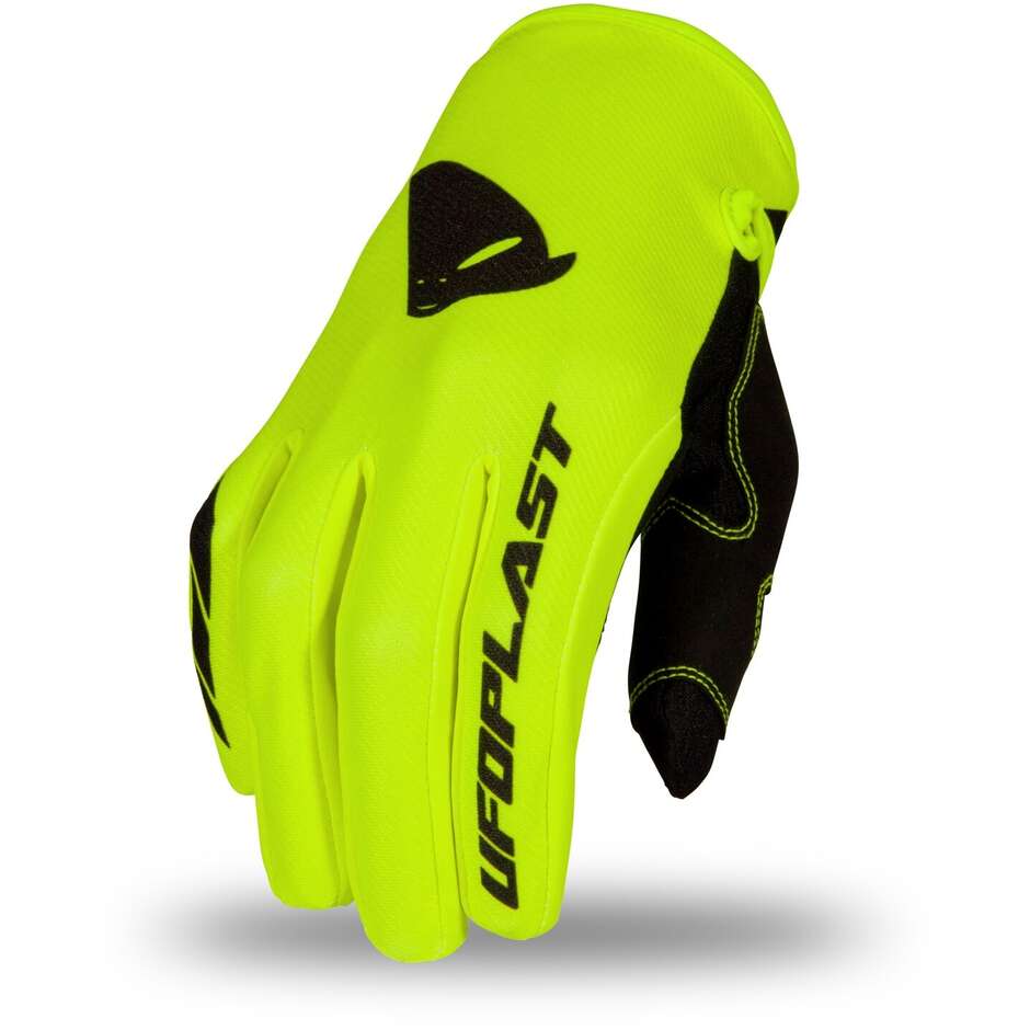 Enduro Motorcycle Gloves for Kids Ufo SKILL RADIAL Yellow Fluo