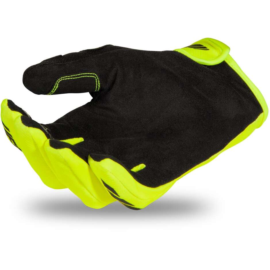 Enduro Motorcycle Gloves for Kids Ufo SKILL RADIAL Yellow Fluo