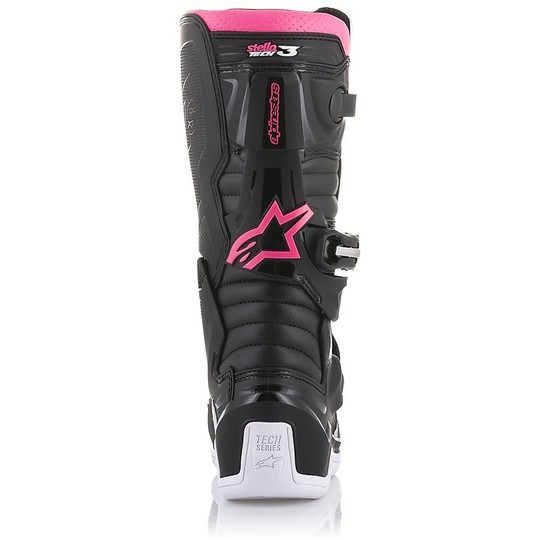 Enduro-Motorrad-Boot Lady Alpine Tech 3 Schwarz / Pink