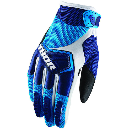 Enduro Motorrad-Handschuhe Thor Spectrum S8 2018 Marine-Blau-Weiß
