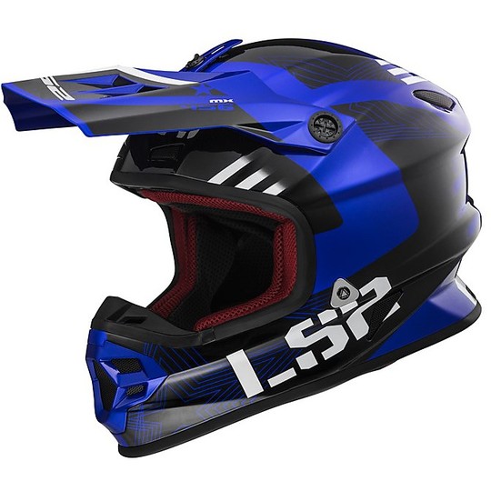 Enduro Motorradhelm LS2 MX456 Alter Faser Rallie In Schwarz Blau
