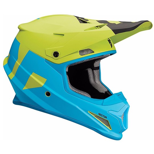 Enduro Thor Helmet Cross Thor Sector Level Blue Lime Opaco