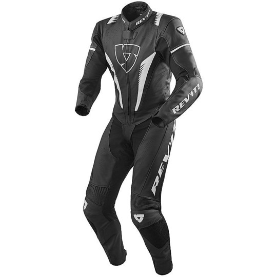 Entire suit Motorcycle Racing Leather Rev'it 2017 VENOM 1pc Black White