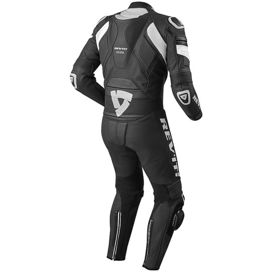 Entire suit Motorcycle Racing Leather Rev'it AKIRA 1pc Black White