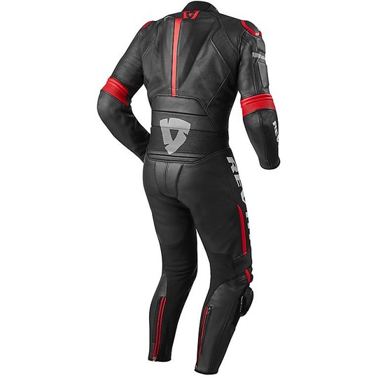 Entire suit Motorcycle Racing Leather Rev'it Masaru 1pc Black Red