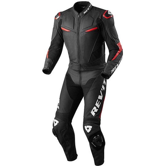 Entire suit Motorcycle Racing Leather Rev'it Masaru 2pc Black Red