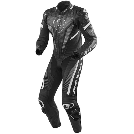 Entire suit Motorcycle Racing Leather Rev'it SPITFIRE 1pc Black White