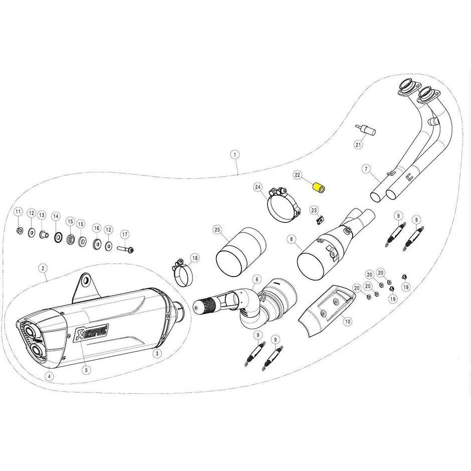 Entretoise Akrapovic P-DR158 pour YAMAHA T-Max 560 (20-26)