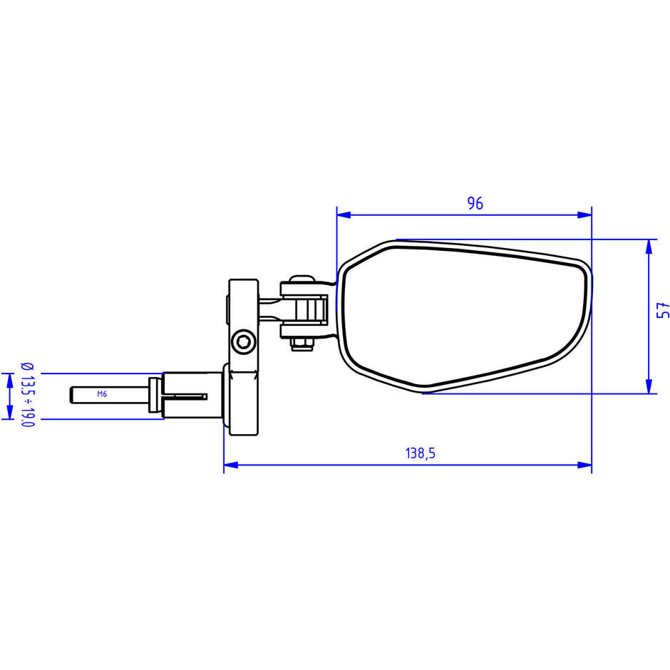 EVO Bar-End Mirror - Right MR711 CNC Racing Black
