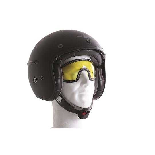 Eyewear Visor With Elastic Chaft Interior Black Leather Helmet Fumè Lens