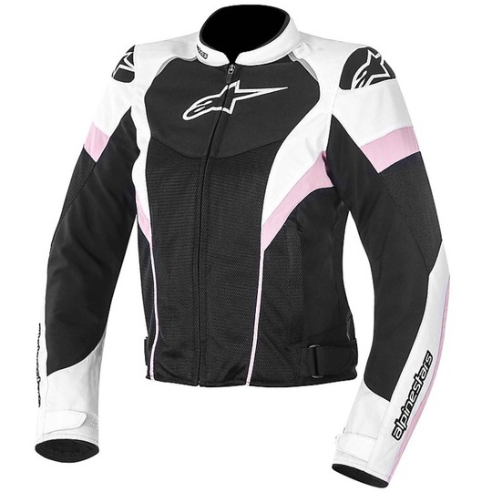Fabric Moto Jacket Alpinestars Women's Stella T-GP PLUS AIR R Black White Pink