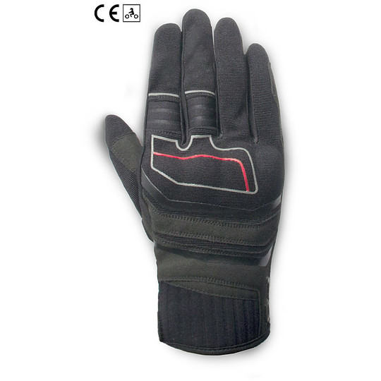 Fabric Motorcycle Gloves Certified Oj Atmosphere G197 TRACCIA Black