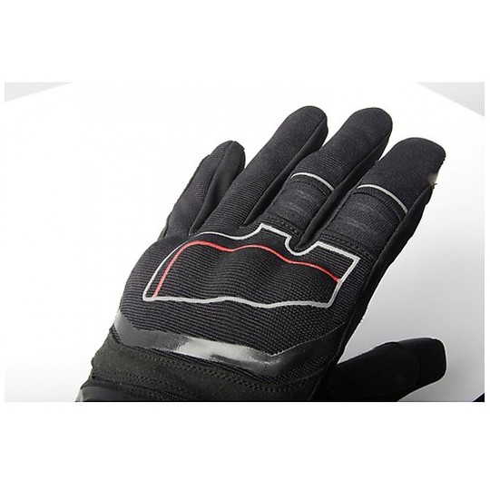 Fabric Motorcycle Gloves Certified Oj Atmosphere G197 TRACCIA Black