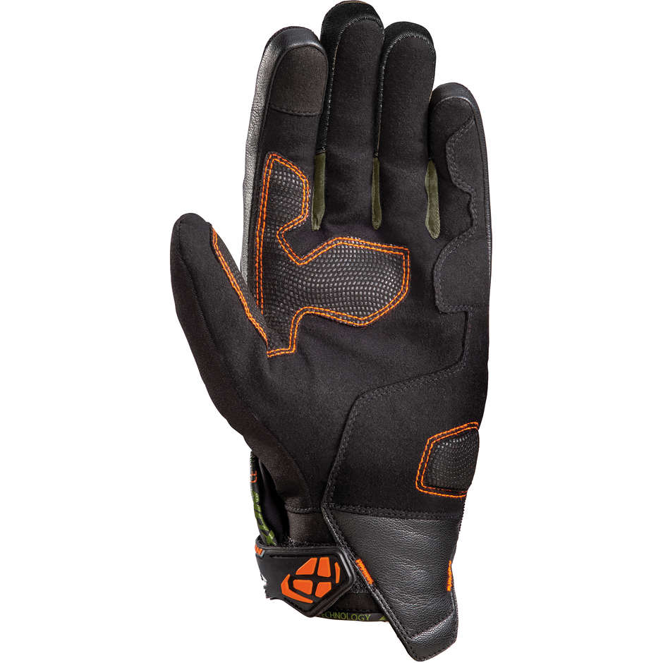 Fabric Motorcycle Gloves Half Season Waterproof Ixon RS SPRING Black khaki Orange