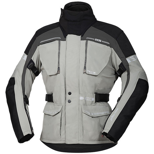 Fabric Motorcycle Jacket 3- in 1 Touring Ixs Tour TRAVELER-ST Gray Black