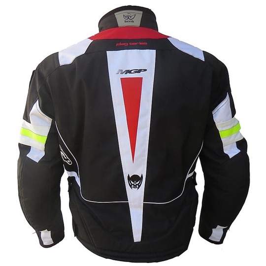 Fabric Motorcycle Jacket Berik Mgp By Model Nj-4705R Black / White