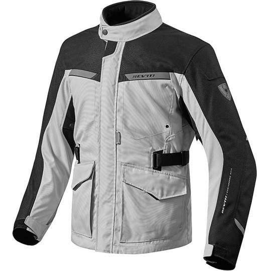 Fabric Motorcycle Jacket Rev'it ENTERPRISE Silver Black