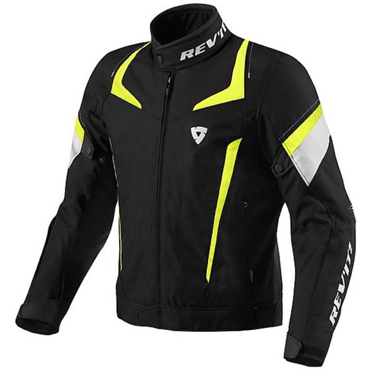 Fabric Motorcycle Jacket Rev'it Jupiter Black / Neon Yellow