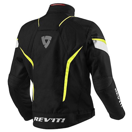 Fabric Motorcycle Jacket Rev'it Jupiter Black / Neon Yellow