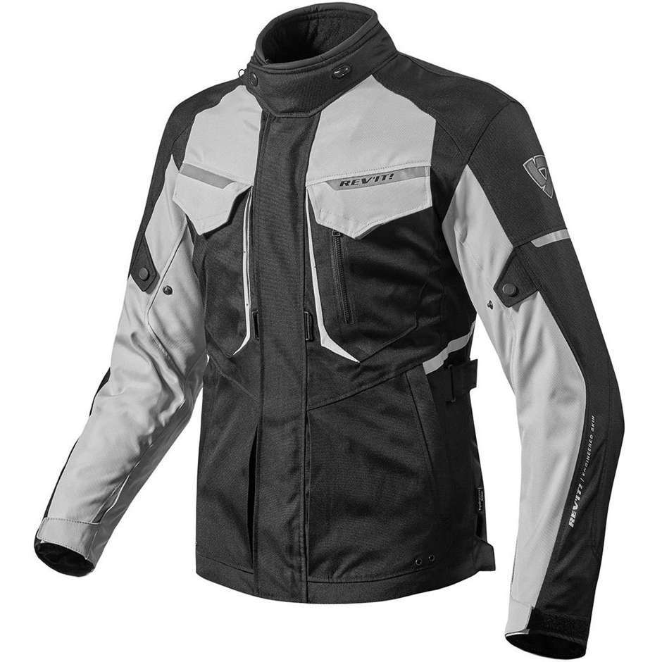 Fabric Motorcycle Jacket Rev'it SAFARI 2 Black Silver