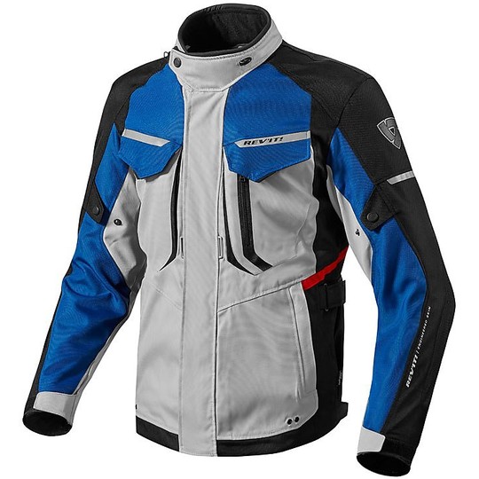 Fabric Motorcycle Jacket Rev'it SAFARI 2 Silver Blue