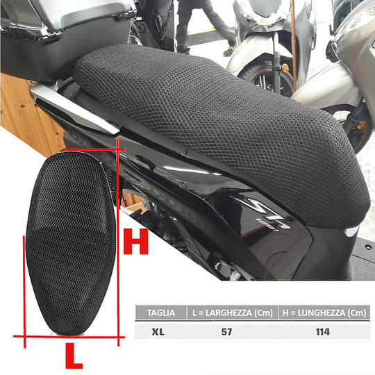 Fabric Seat Cover Mash Ventilated For Scooter Sfly Seat Cover Air XL 57X114