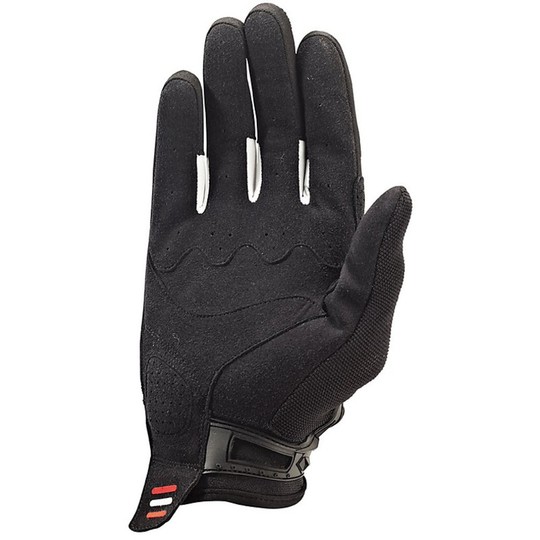 Fabric Summer Motorcycle Gloves Ixon RS Lift HP Black / White / Red