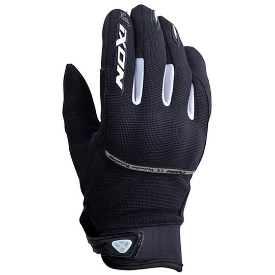 Fabric Summer Motorcycle Gloves Ixon RS Lift Lady Hp Black / White / Silver