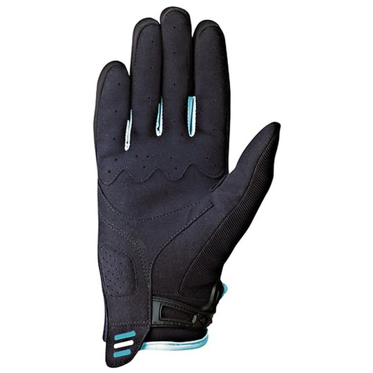 Fabric Summer Motorcycle Gloves Ixon RS Lift Lady Hp Black / White / Turquoise
