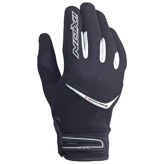 Fabric Summer Motorcycle Gloves Ixon Rs Slick HP Black / White